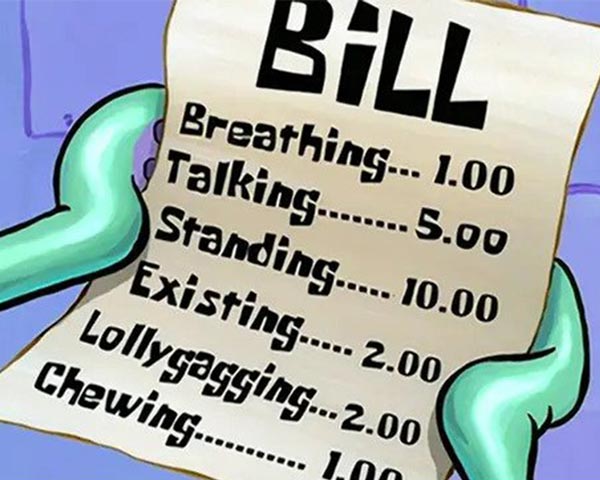 receipt from krusty krab burger