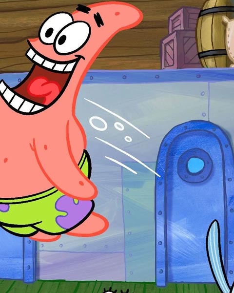 employees giving away free burgers at krusty krab restaurant